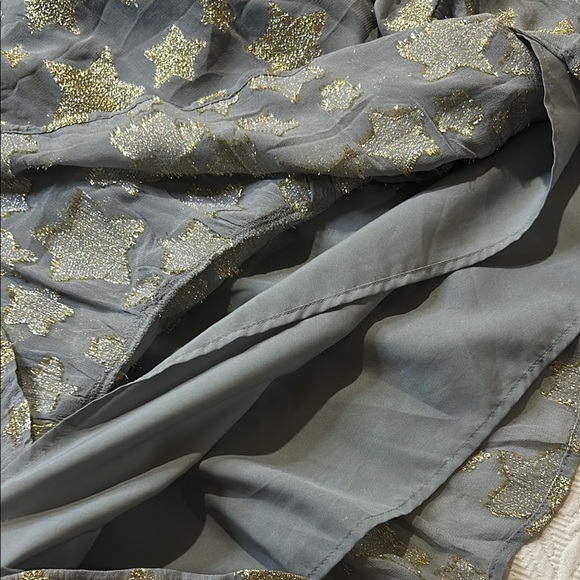 LOFT Gray Dress with Gold Star Design. Lined. Size Medium - Picture 8 of 12